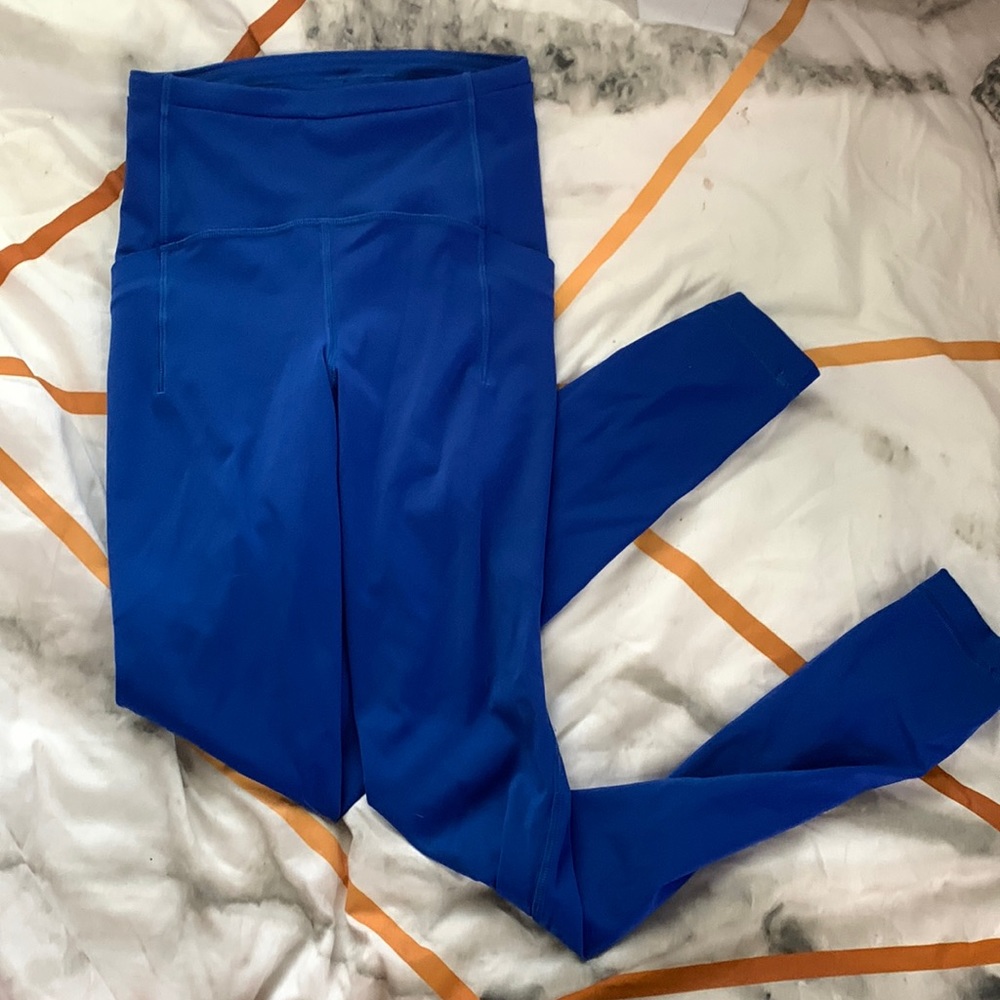 neon blue lulu leggings